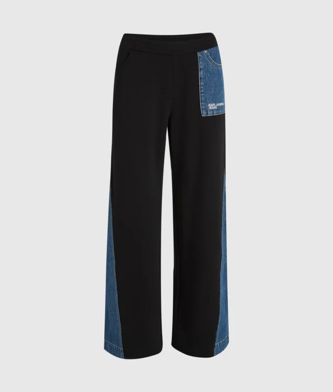 Pantalon de survêtement à empiècements en denim Pantalon de survêtement à empiècements en denim