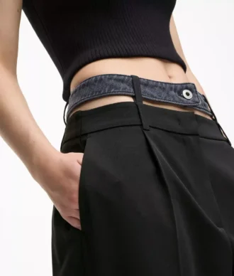 Pantalon à double ceinture