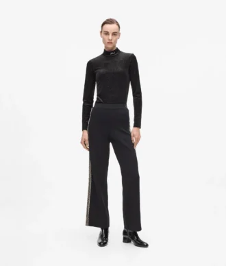 Pantalon en maille bouclée