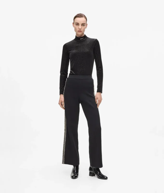 Pantalon en maille bouclée