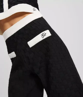 PANTALON EN MAILLE À Passepoil contrasté