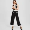 PANTALON EN MAILLE À Passepoil contrasté PANTALON EN MAILLE À Passepoil contrasté