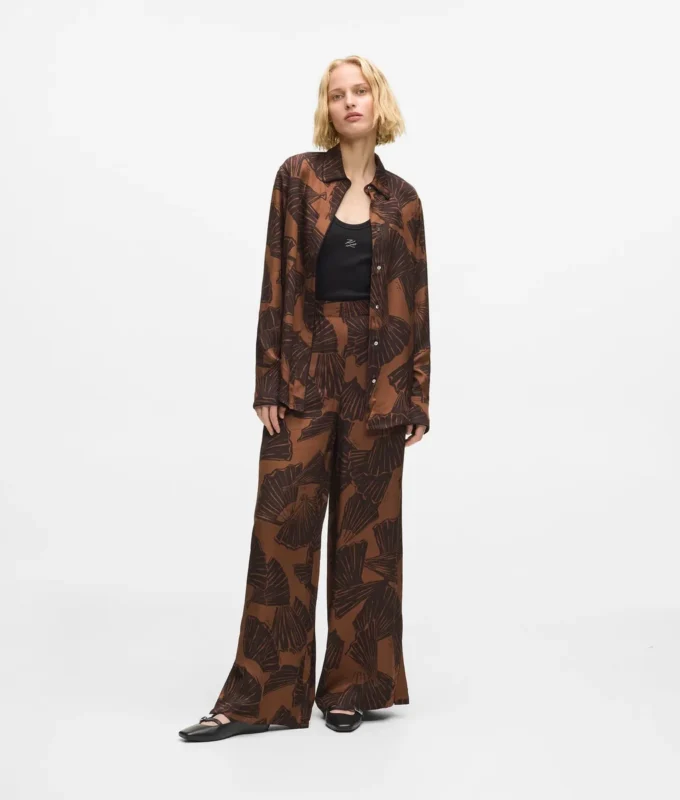 Pantalon à imprimé éventail