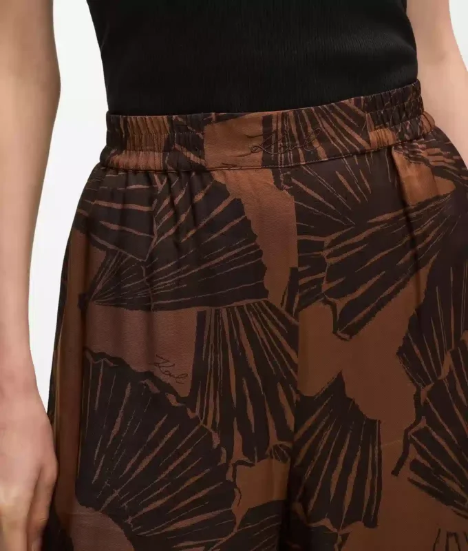 Pantalon à imprimé éventail