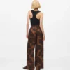 Pantalon à imprimé éventail