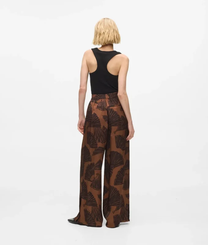 Pantalon à imprimé éventail