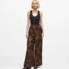 Pantalon à imprimé éventail