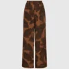 Pantalon à imprimé éventail