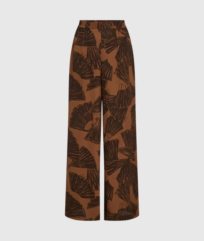Pantalon à imprimé éventail