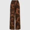 Pantalon à imprimé éventail