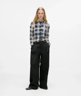 Pantalon large ajusté