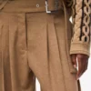 Pantalon large en laine mélangée Pantalon large en laine mélangée