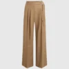 Pantalon large en laine mélangée Pantalon large en laine mélangée