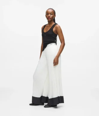 Pantalon large à plis