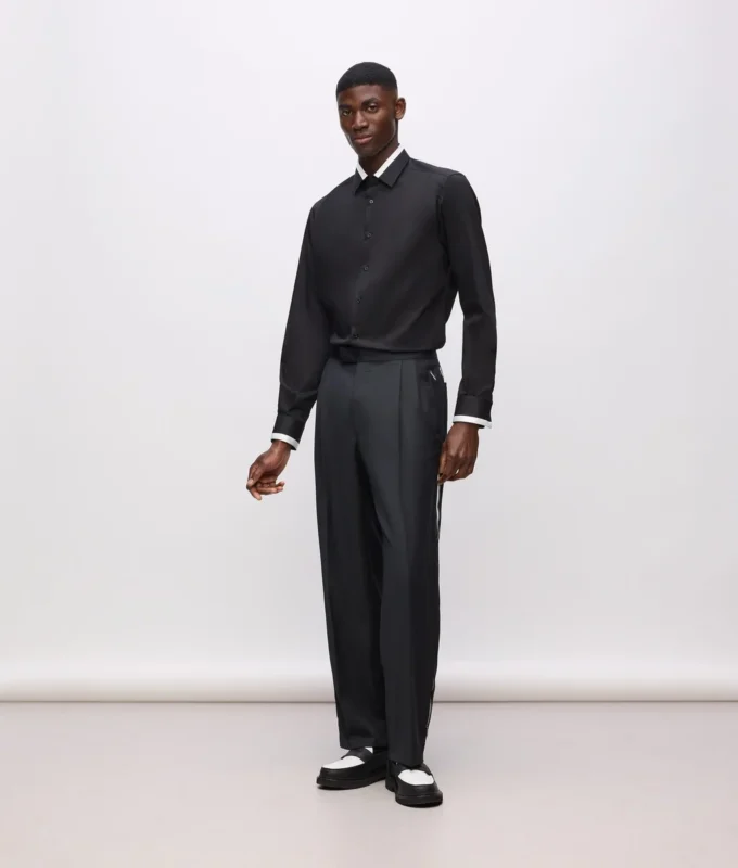 Pantalon à passepoil contrasté KL Studio