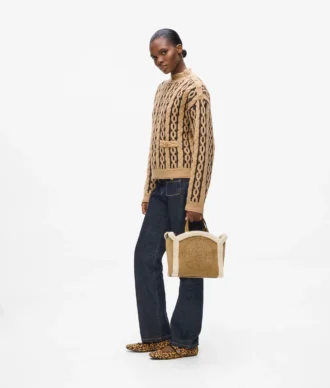 Petit sac cabas en peau lainée K/Circle