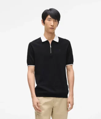 Polo à col contrasté