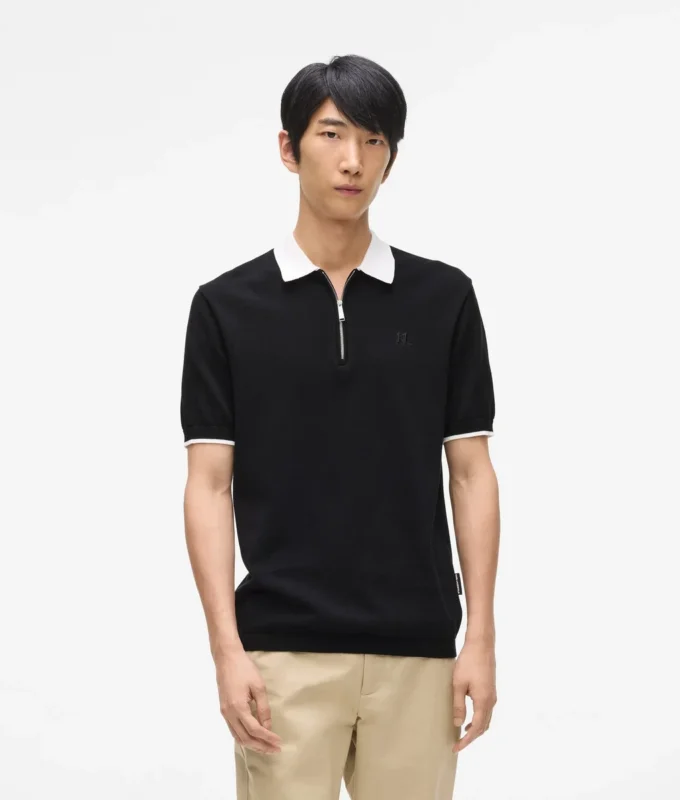 Polo à col contrasté