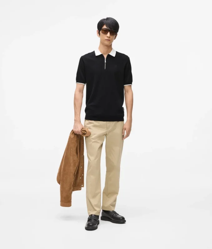 Polo à col contrasté