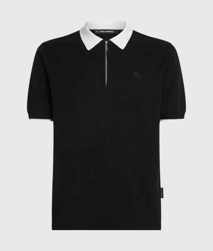 Polo à col contrasté