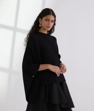PONCHO EN MAILLE COULOTTE