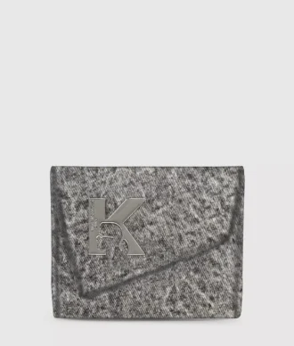 Portefeuille en denim géométrique