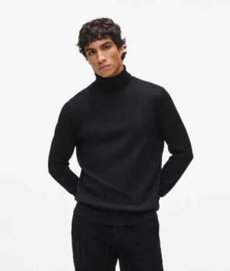 Pull à col roulé avec broche Monogram