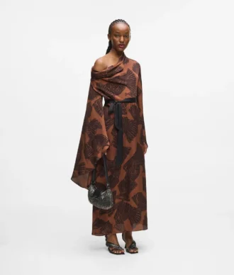 Robe caftan à imprimé éventail