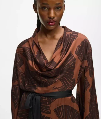 Robe caftan à imprimé éventail