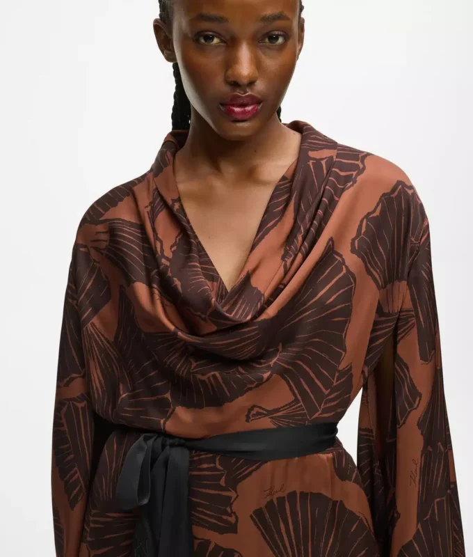 Robe caftan à imprimé éventail Robe caftan à imprimé éventail
