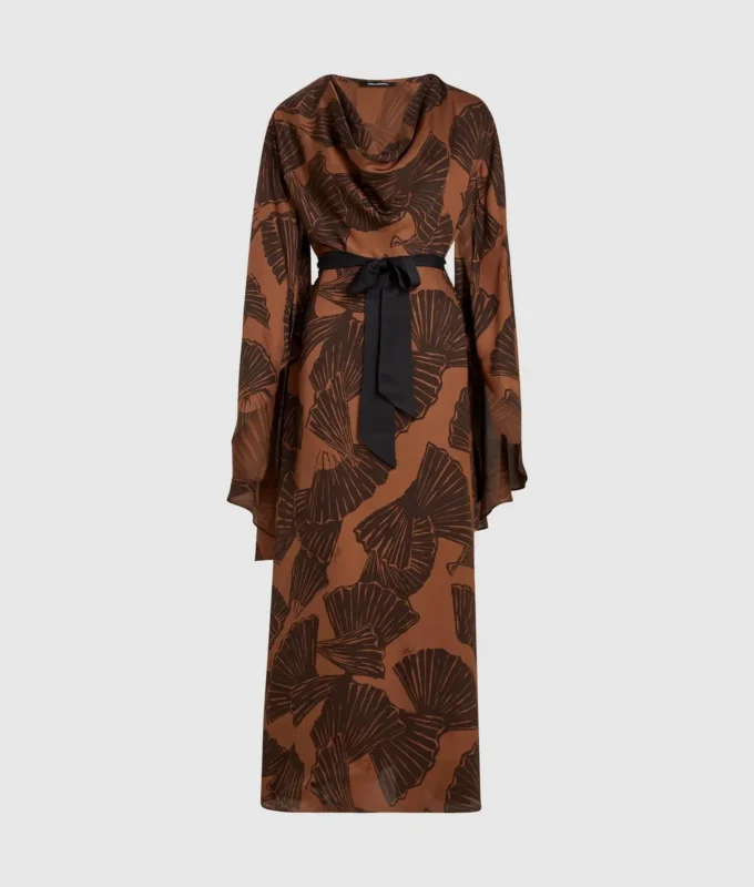 Robe caftan à imprimé éventail Robe caftan à imprimé éventail