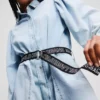 ROBE CHEMISE EN JEAN À MANCHES BOUFFANTES