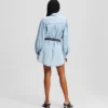 ROBE CHEMISE EN JEAN À MANCHES BOUFFANTES