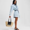 ROBE CHEMISE EN JEAN À MANCHES BOUFFANTES