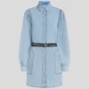 ROBE CHEMISE EN JEAN À MANCHES BOUFFANTES