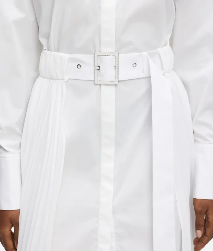 Robe chemise à panneaux plissés Robe chemise à panneaux plissés