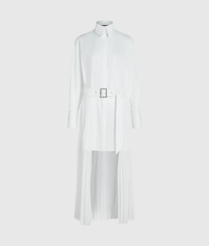 Robe chemise à panneaux plissés Robe chemise à panneaux plissés