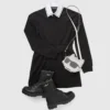 Robe à col contrasté pour fille Robe à col contrasté pour fille
