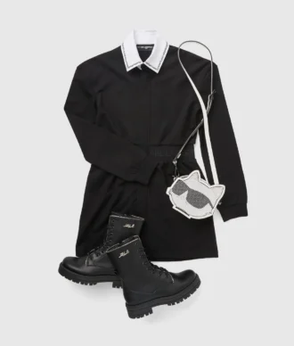Robe à col contrasté pour fille