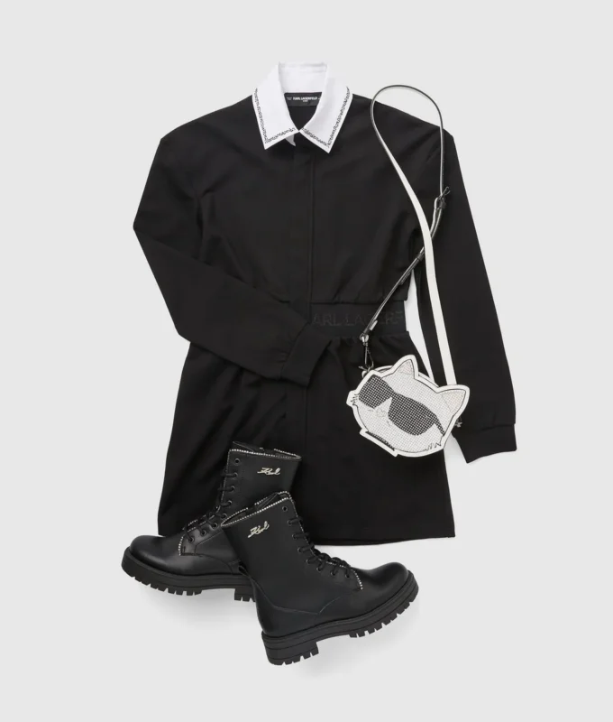 Robe à col contrasté pour fille Robe à col contrasté pour fille