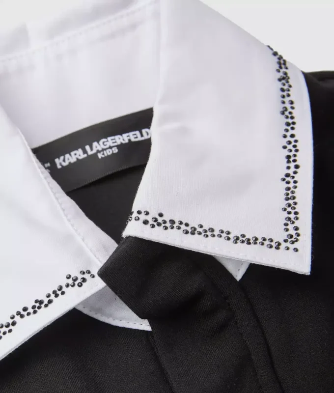 Robe à col contrasté pour fille Robe à col contrasté pour fille