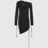 Robe à cordons et épaules dénudées Robe à cordons et épaules dénudées