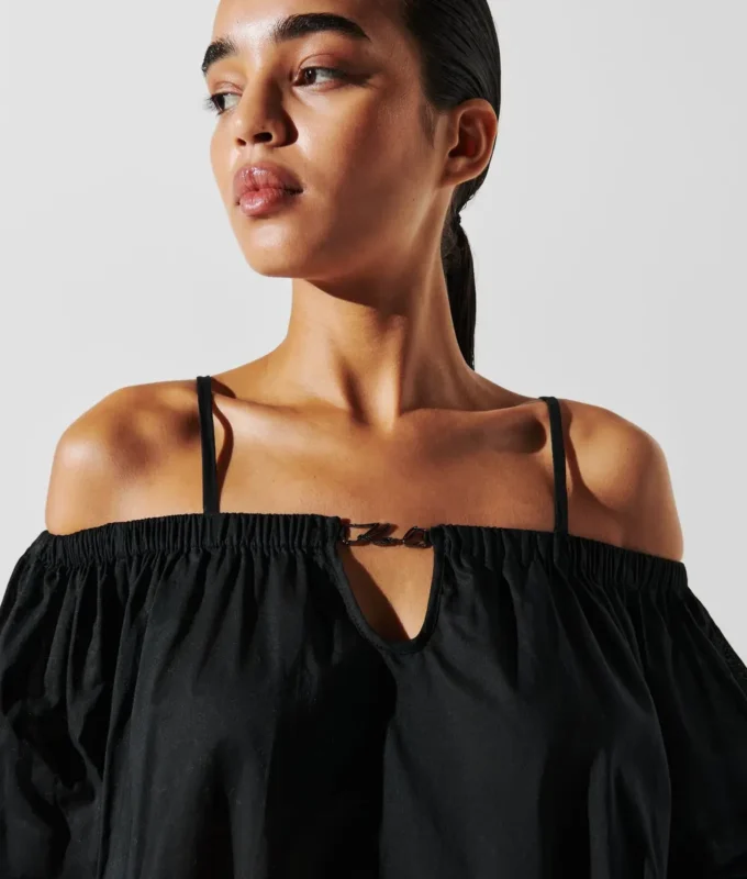 ROBE DE PLAGE À ÉPAULES DÉNUDÉES K/SIGNATURE