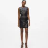 Robe en cuir avec boutons Robe en cuir avec boutons