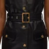 Robe en cuir avec boutons Robe en cuir avec boutons