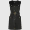 Robe en cuir avec boutons Robe en cuir avec boutons