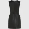 Robe en cuir avec boutons Robe en cuir avec boutons