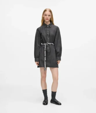 Robe en jean à ceinture