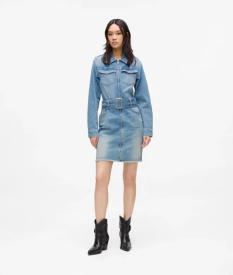 Robe en jean à ceinture