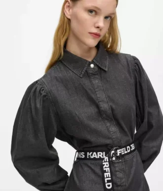 Robe en jean à ceinture